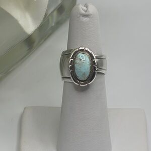 Rare Vintage Native American Sterling Silver Turquoise Ring